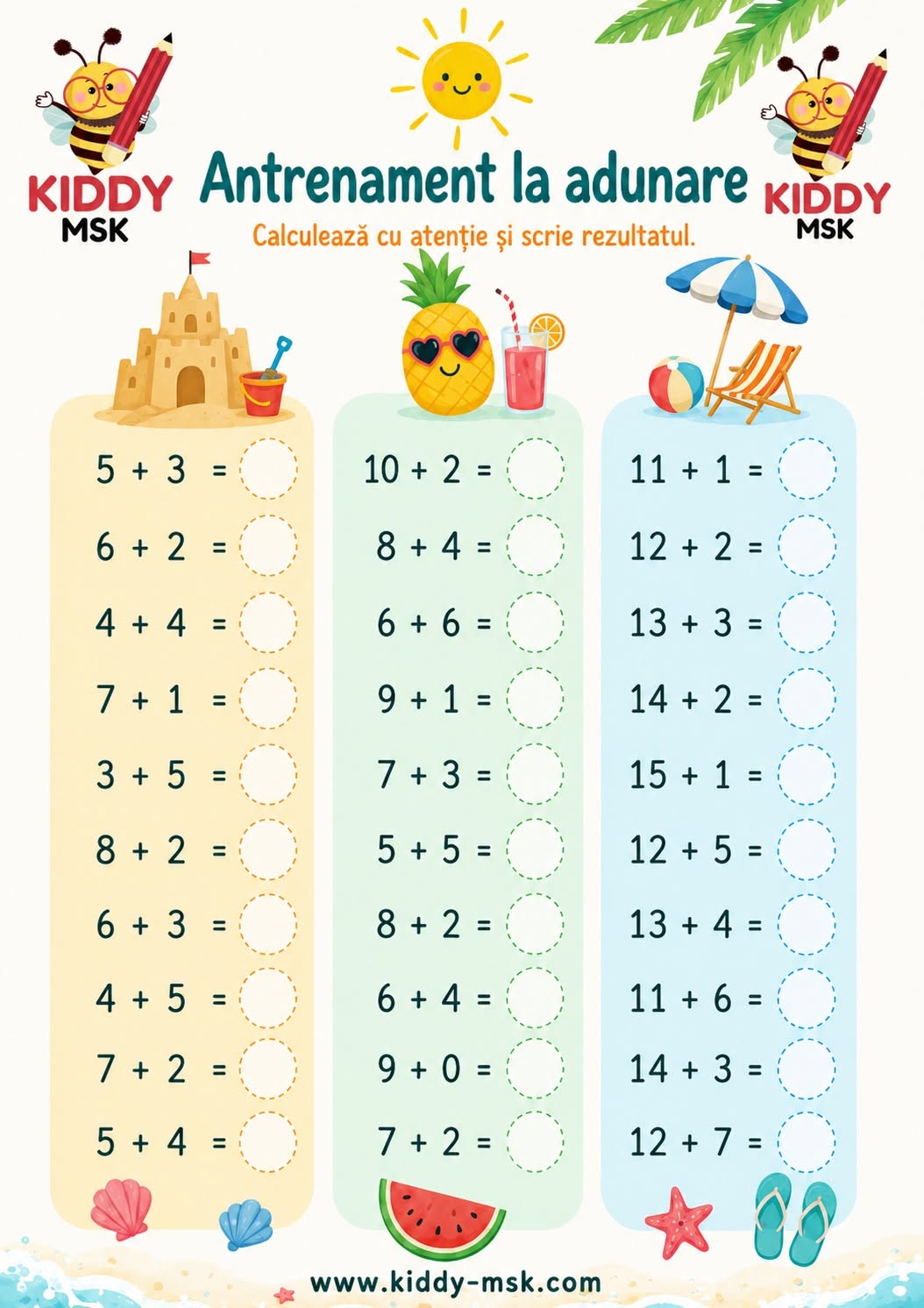 Antrenament de vară la calcul — prima pagină